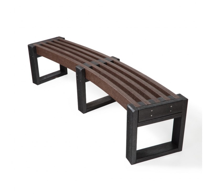 Lot de 3 Bancs incurvé modulable en plastique recyclé