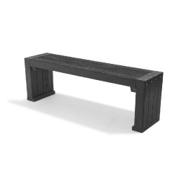 Lot de 3 banquettes noir en plastique recyclé 1.50 m