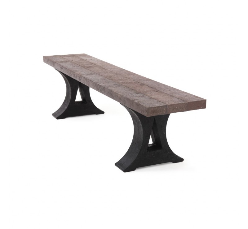 Lot de 3 banquettes moulé en plastique recyclé 1.80 m