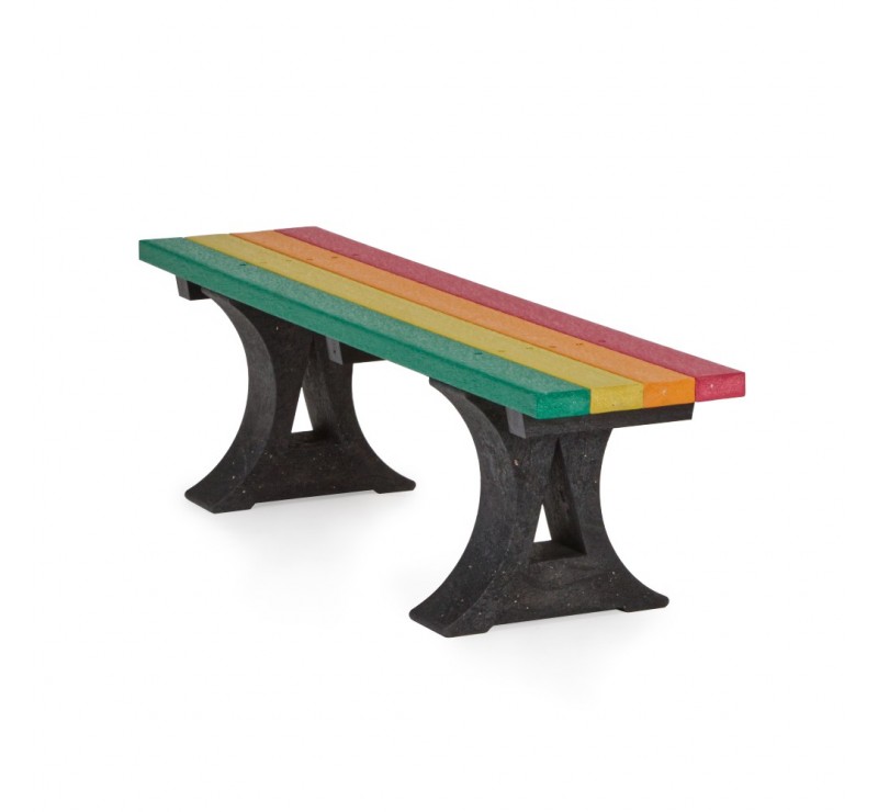 Lot de 3 banquettes moulé multicolore en plastique recyclé 1.80 m