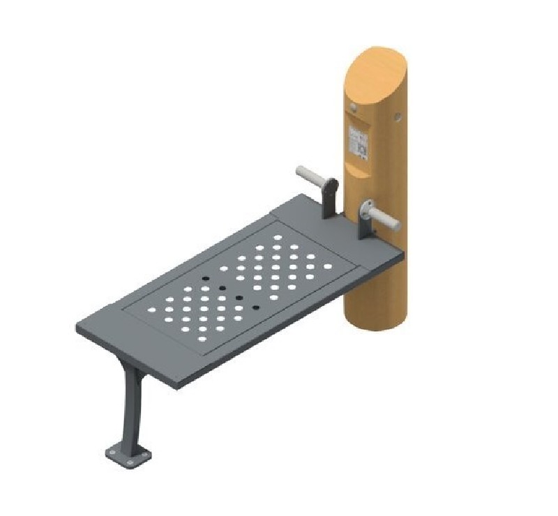 Banc d'entraînement pour abdominaux en acier et bois de robinier