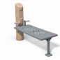 Banc d'entraînement pour abdominaux en acier et bois de robinier