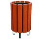 Corbeille en bois exotique 80 L avec seau galvanisé