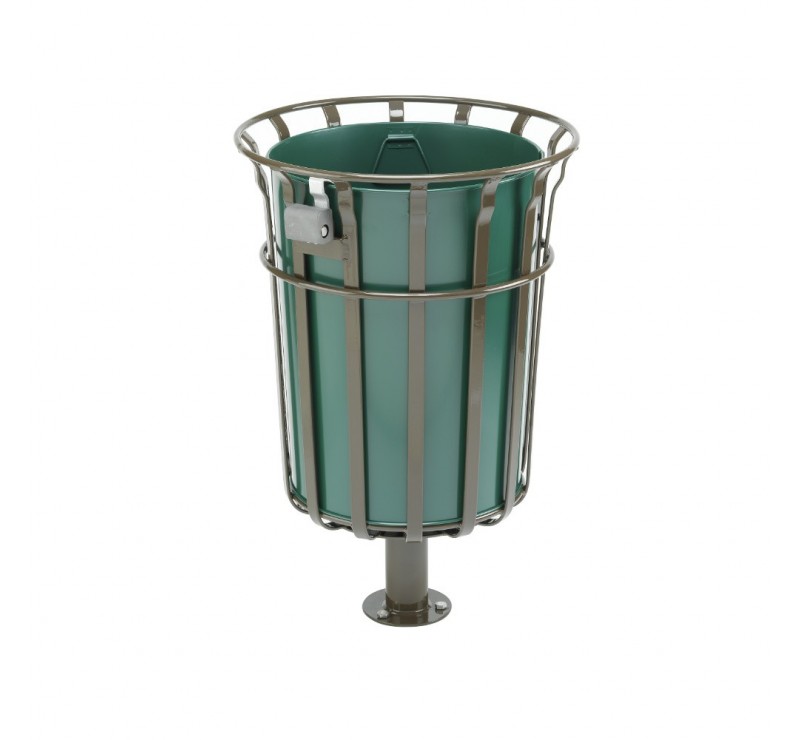 Lot de 3 poubelles robuste en acier de 82 litres