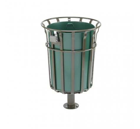 Lot de 3 poubelles robuste en acier de 82 litres