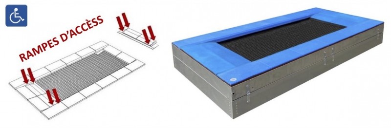 Trampoline adapté pour fauteuil roulant