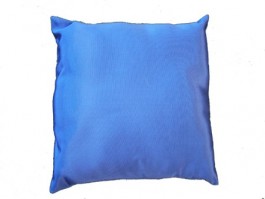 Coussin avec franges 50 x 50 cm en Ottoman - Bleu