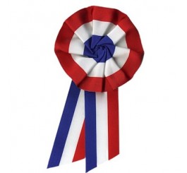 Lot de 10 Cocarde tricolore avec pans en tissu - diam. 110 mm