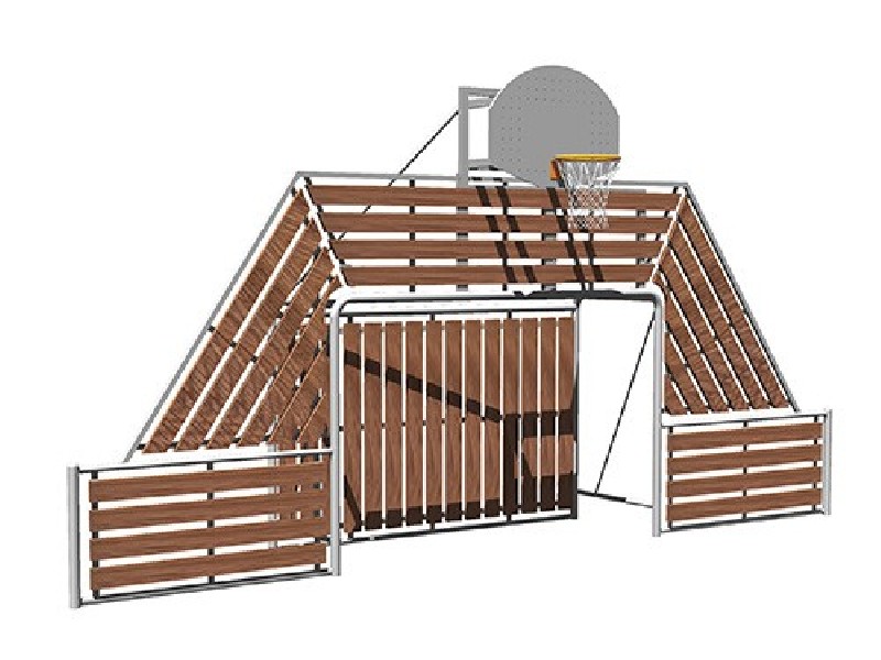 Frontale pour Terrain Multisports Polyvalent Eco-composite
