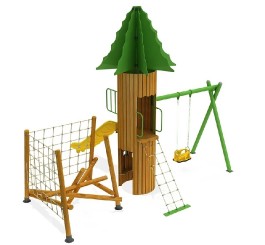 Cabane sapin aire de jeux pour parc public
