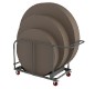 Chariot luxe pour tables pliantes rondes gamme bleuté, ou taupe