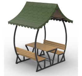 Table pique-nique avec toit
