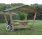 Table pique-nique pour jardin public, Table pique-nique PMR, Table pique nique PMR avec toit, Table pique nique inclusive