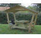 Table pique-nique pour jardin public, Table pique-nique PMR, Table pique nique PMR avec toit, Table pique nique inclusive