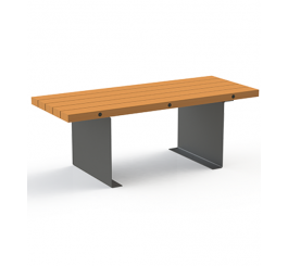 Table à pieds centraux en bois et acier galvanisé – Haute résistance et design moderne