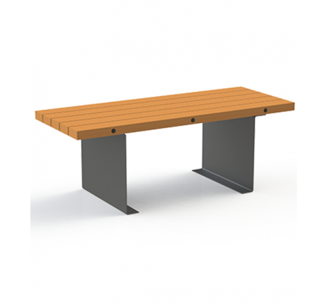 Table à pieds centraux en bois et acier galvanisé – Haute résistance et design moderne
