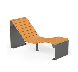 Chaise Longue en Bois et Acier - Mobilier Urbain Résistant et Esthétique