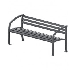 Banc urbain en acier avec accoudoirs - Résistant et modulable