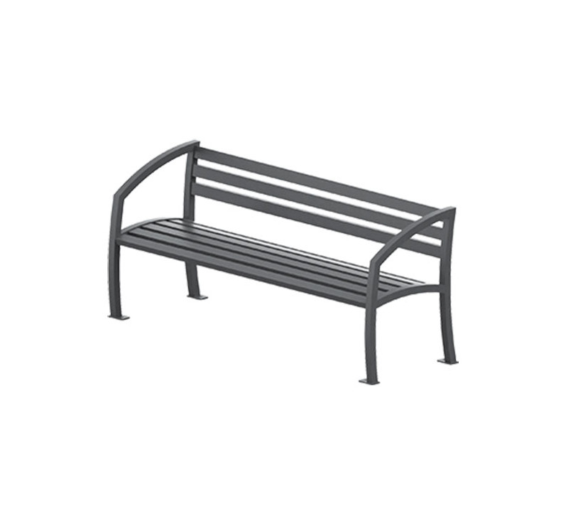 Banc urbain en acier avec accoudoirs - Résistant et modulable