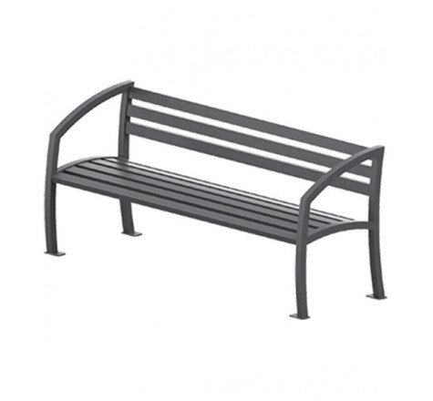 Banc urbain en acier avec accoudoirs - Résistant et modulable