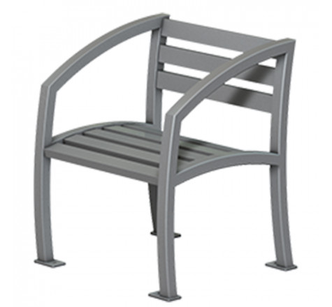 Fauteuil urbain en acier galvanisé | Finition thermolaquée | Baleine bleue
