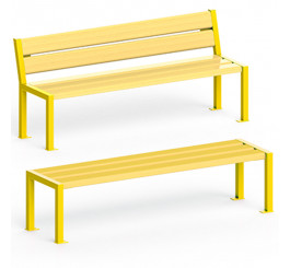 Banc extérieur bois pour écoles primaires | Structure tubulaire | Baleine bleue