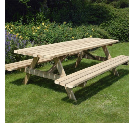 TABLE DE PIQUE-NIQUE AUTONOME 160CM EN PIN DU NORD
