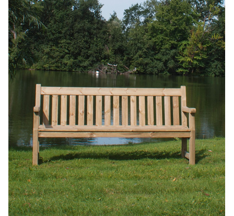 Banc en pin avec accoudoirs