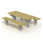 Table pique-nique bois pin et pieds béton armé