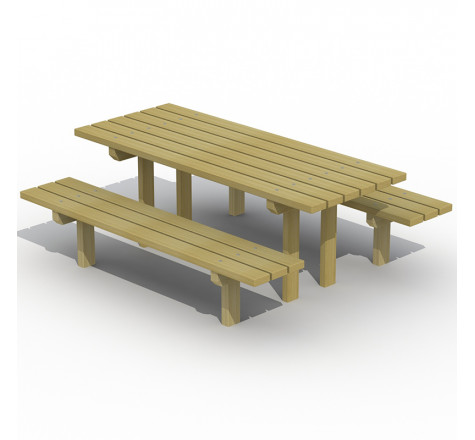Table en Bois de Pin avec Pieds Solides pour Personnes à Mobilité Réduite