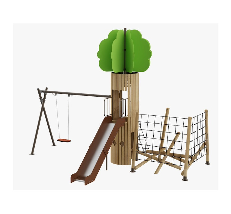 Arbre cabane aire de jeux pour parc public, arbre cabane pour aire de jeu