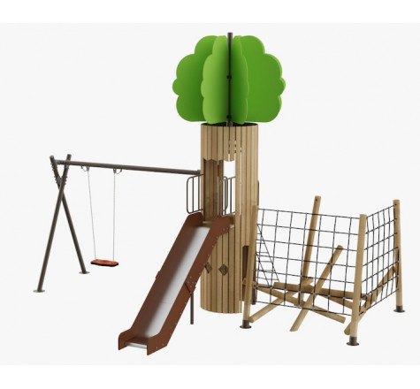 Arbre cabane aire de jeux pour parc public, arbre cabane pour aire de jeu