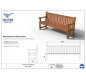 Banc anglais, Banc British, Banc public, Banc en bois exotique, Banc padouck