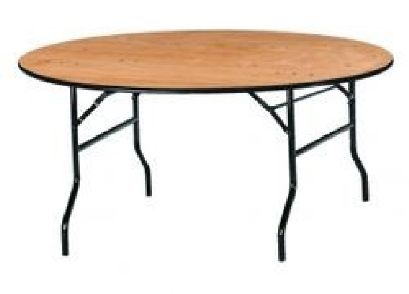 Table ronde en bois multiplis verni