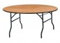 Table ronde en bois multiplis verni