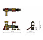 Jeux de plein air pour espace publique, Structure de jeux petit train pour aire de jeux, Aire de jeux petit train pour collectiv