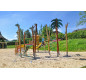 Aires de jeux en bois pour espace public, Jeux en bois pour les enfants, Structures de jeux en bois pour les campings