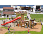 Aires de jeux en bois pour espace public, Jeux en bois pour les enfants, Structures de jeux en bois pour les campings