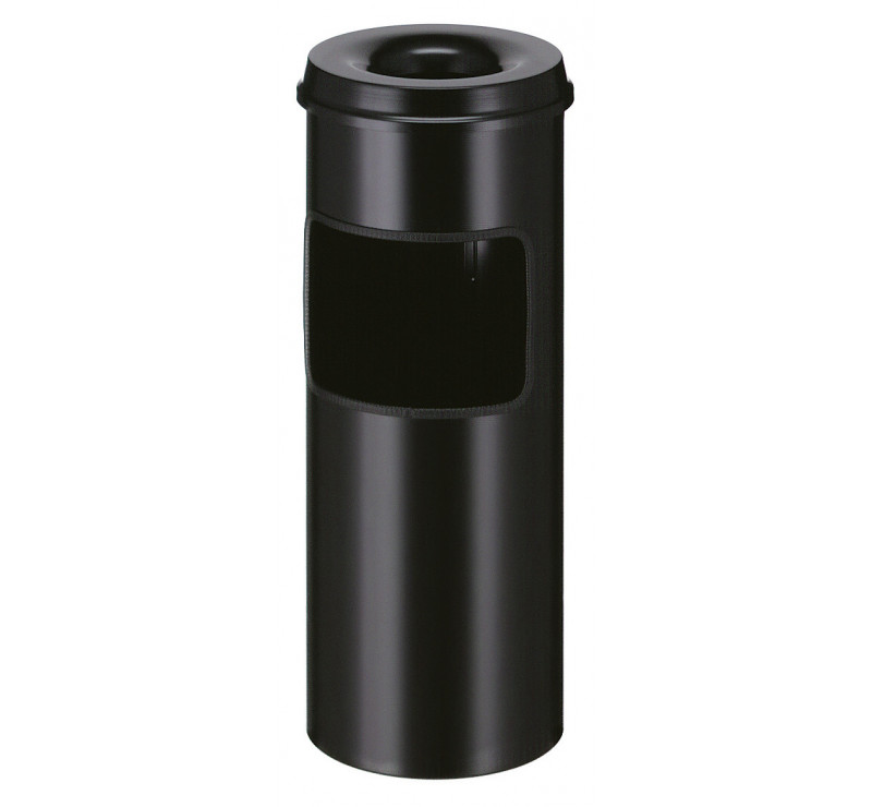 Poubelle Cendrier noir avec Éteignoir