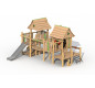 Jeu de plein air en bois de robinier, Jeu extérieur en robinier, Aire de jeu extérieur bois de robinier