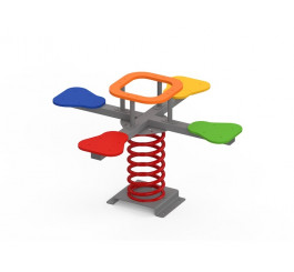 Jeux sur ressort 4 places, Jeu sur ressort trèfle pour aire de jeux