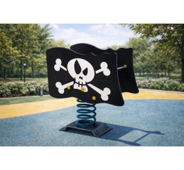 Jeu sur ressort drapeau pirate