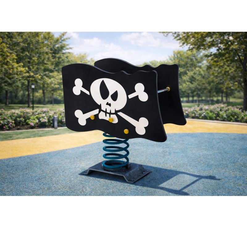 Jeu sur ressort drapeau pirate