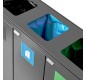 Station de 3 poubelles de tri sélectif pour collectivités