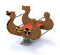 🚢 Bateau Viking jeu sur ressort 4 places | Collectivités