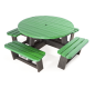 Table pique -nique en plastique recyclé pour école, Table pique-nique ronde pour enfants, Table ronde pour enfants