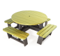 Table pique -nique en plastique recyclé pour école, Table pique-nique ronde pour enfants, Table ronde pour enfants