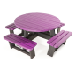 Table pique -nique en plastique recyclé pour école, Table pique-nique ronde pour enfants, Table ronde pour enfants