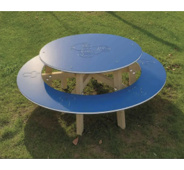 🧒 Table extérieure ronde pour enfants – École maternelle