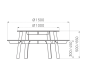 Table extérieure ronde pour enfants – École primaire
